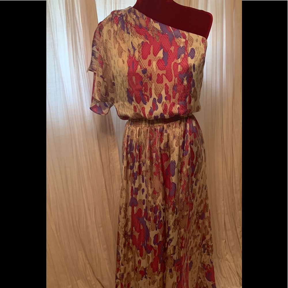 Floor length dress.